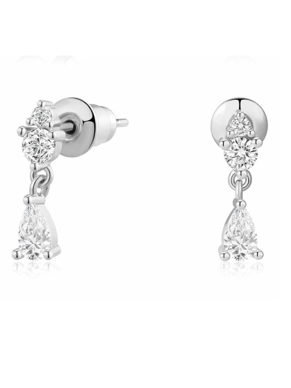 ⭐️FINAL PRICE #26 Gold Plated Classic Silver Drop CZ Earrings